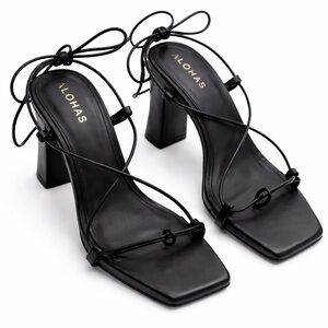 ✨ ALOHAS Black Strappy Heels – Size 39 (US 8) – Made in Spain